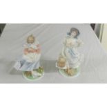 Two Royal Worcester figurines.