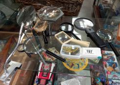 A varied selection of magnifying glass glasses