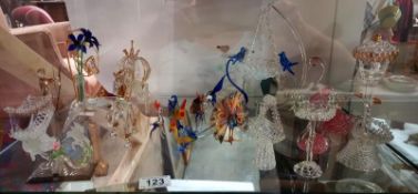 A good collection of glass items including figures etc