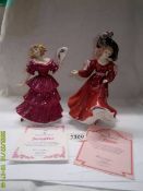 Two Royal Doulton figures of the year, 1993 Patricia HN3365 and 1994 Jennifer HN3447.