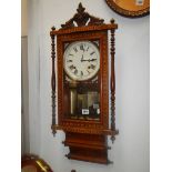 An Inlaid American wall clock. COLLECT ONLY.