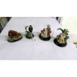 Four Country Artists animals, tiger cub, wolf cub, bear cub and baby chimp. COLLECT ONLY.