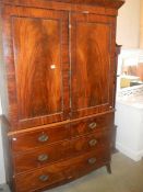 A Victorian mahogany linen press, COLLECT ONLY