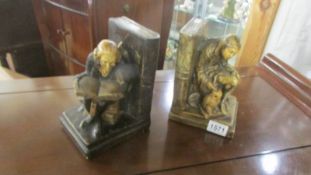 A pair of heavy vintage chalk bookends.