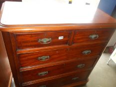 A Victorian mahogany two over three chest of drawers, COLLECT ONLY.