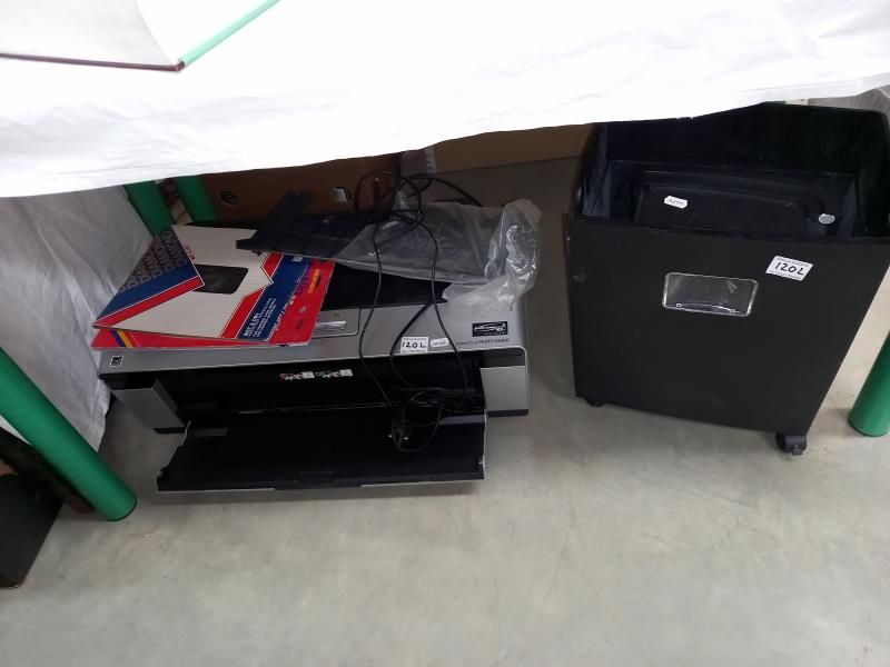 An Epson R2880 printer and a Staples shredder