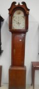 An oak cased eight day long case clock, COLLECT ONLY.