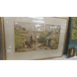 A framed and glazed rural scene. COLLECT ONLY.