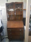 An old early 20th century bureau bookcase