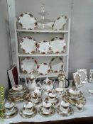 In excess of sixty pieces of Royal Albert Old Country Rose tea and dinner ware. COLLECT ONLY.