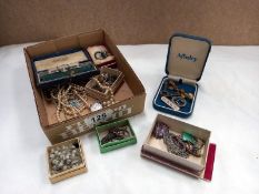 A mixed lot of vintage costume jewellery etc