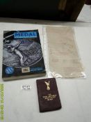 A Medal Year Book 2003, A 1947 RAF diary and a Forces Airmail letter dated 18th Jan. 1977.