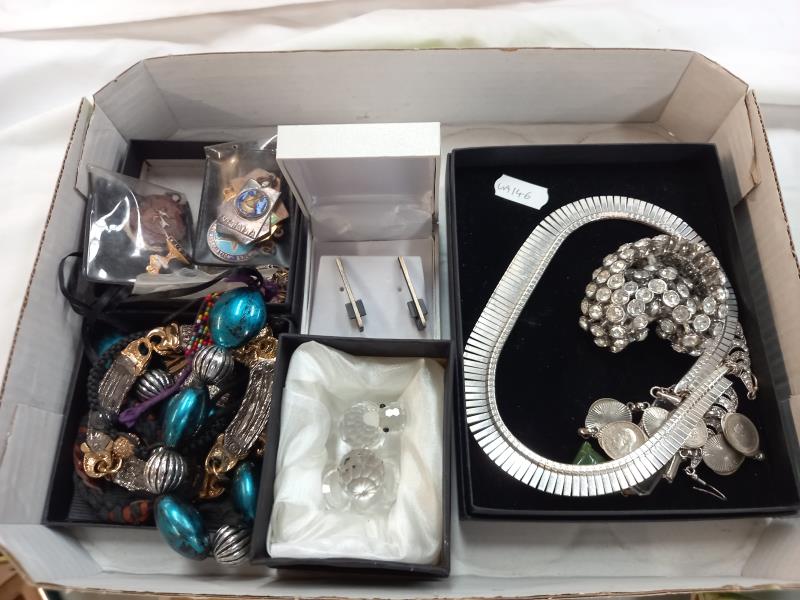 Miscellaneous costume jewellery including 3d coin bracelet, Swarovski animals, dance teachers fobs - Image 2 of 8