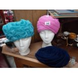 3 vintage ladies hats