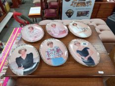 A set of 6 Princess Diana wall plates