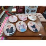 A set of 6 Princess Diana wall plates