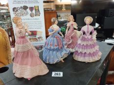 4 Wedgewood lady figures