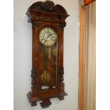 A Victorian Gustaf Becker double regulator Vienna wall clock, complete. COLLECT ONLY.