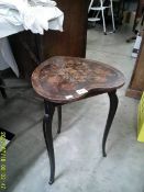 A heart shaped inlaid occasional table. COLLECT ONLY.