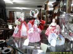 Four Royal Doulton figures - Monica HN1467, Bo Peep Hn1811, Janet HN1357, Karen HN2388.