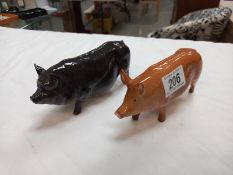2 Royal Doulton pigs