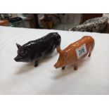 2 Royal Doulton pigs