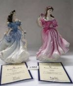 Two Royal Doulton figures of the year, 1998 Rebecca HN4041 and 1999 Lauren HN3975