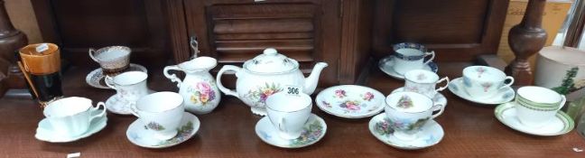 A mixed tea set