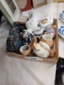 A quantity of cabinet miniature items & teapots etc.