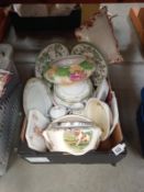 A tray of china bowls & plates etc.