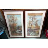 An pair of old early 20th century prints, signed Ernest Walbourn