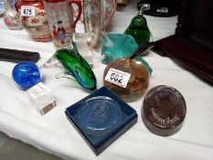 A selection of glass paperweights
