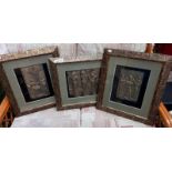 3 Egyptian embossed pictures