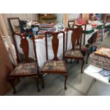 A set of 4 Edwardian mahogany chairs