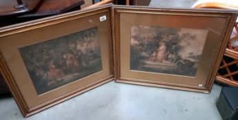 A pair of early 20th century engravings in gilded frames