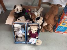 A collection of old & modern soft toys