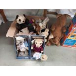 A collection of old & modern soft toys