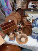 A selection of 20th century wooden items