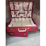 A good retro picnic set - complete & 1 other box with glasses etc.