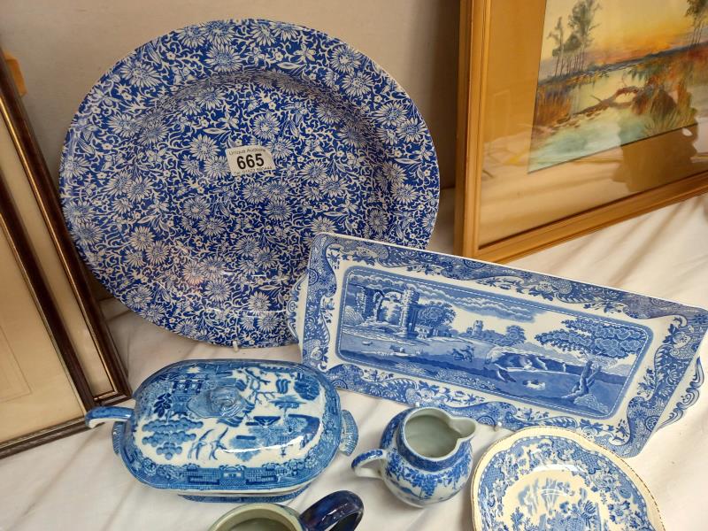A large Spode Penny Lane bowl & other blue & white including tureen - Image 2 of 3