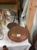 A Victorian copper warming pan & 1 other item