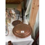 A Victorian copper warming pan & 1 other item