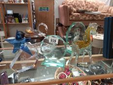 A quantity of glass items