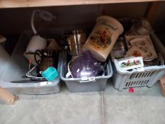 3 boxes of kitchen ware