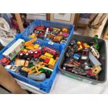 3 trays of Die cast cars & lorries etc.