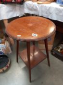 An inlaid round table
