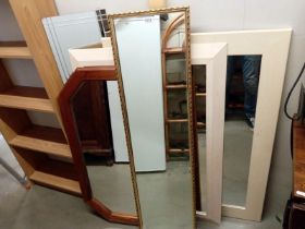 6 framed mirrors of various sizes