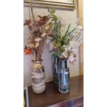 A pair of vases and 1 other West German vase