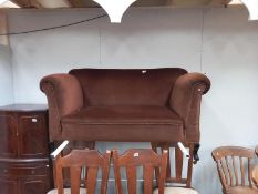 A mid 20th century brown sofa, COLLECT ONLY.