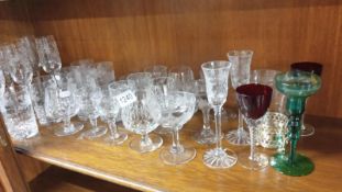 A good lot of mixed cut glass including Whisky, Brandy glasses etc
